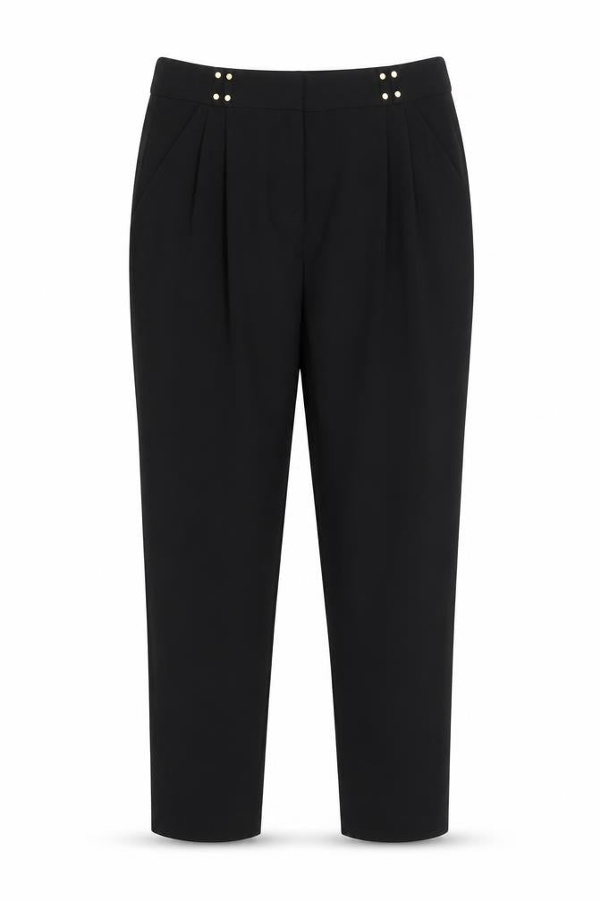 Marks and Spencer Womens Black Polyester Trousers Size M Regular Zip