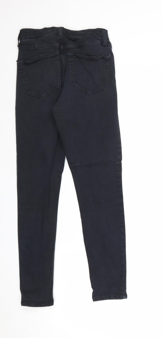 Topshop Womens Blue Cotton Skinny Jeans Size 26 in Regular Zip