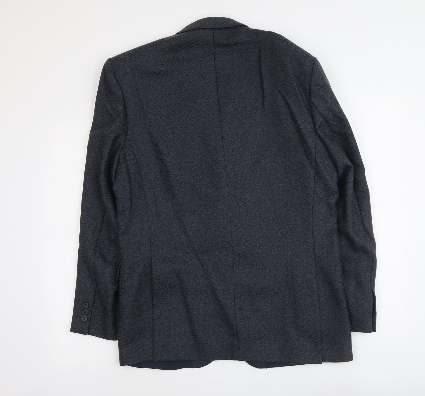 Wellington Mens Blue Wool Jacket Suit Jacket Size L Regular