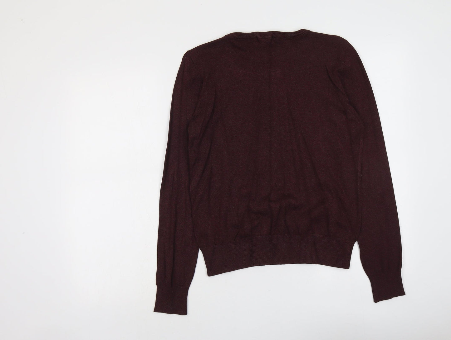 H&M Womens Red Boat Neck Viscose Pullover Jumper Size S
