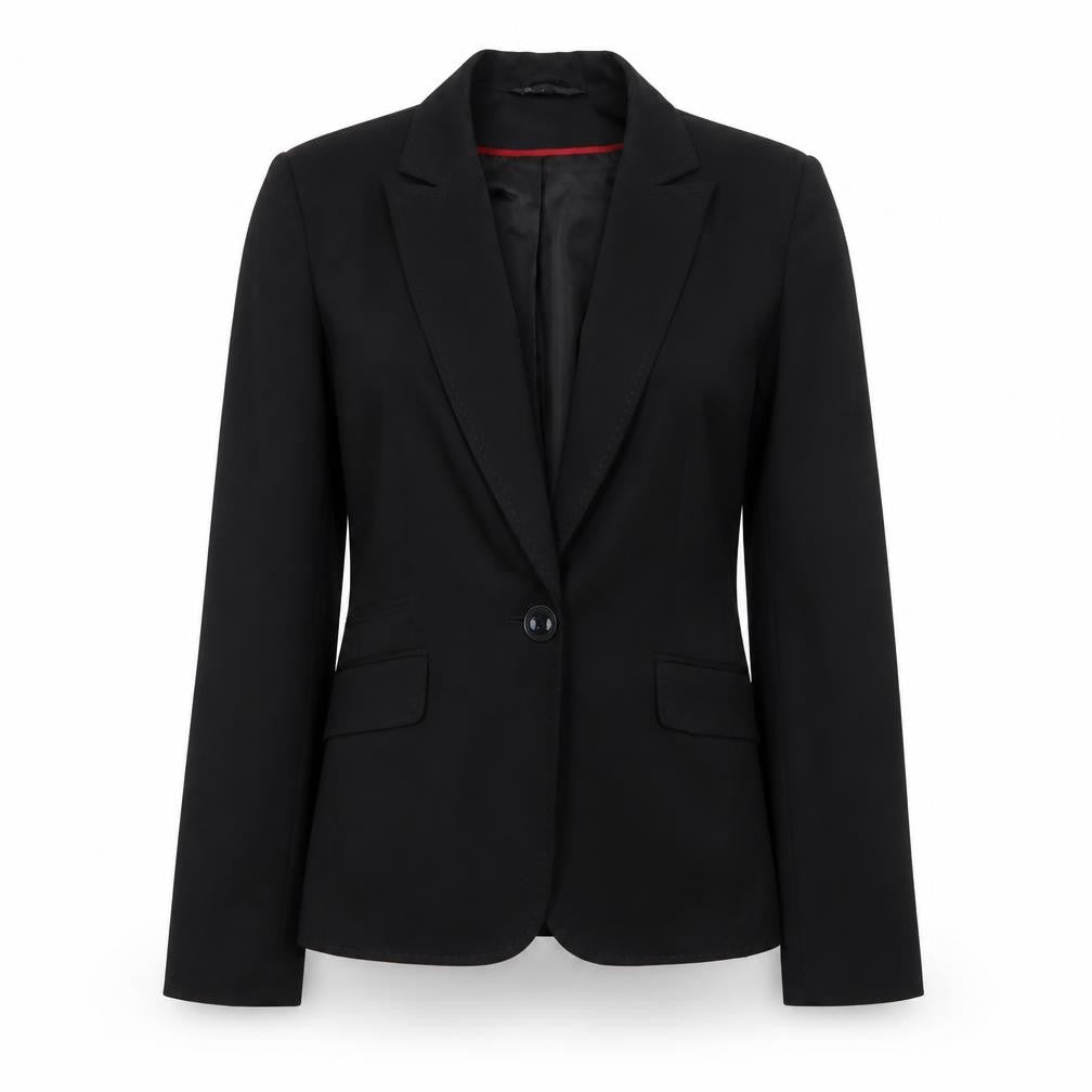 BHS Womens Black Polyester Jacket Suit Jacket Size 12