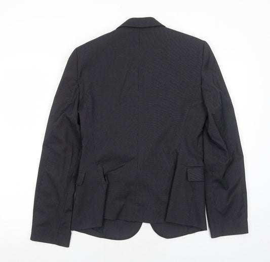 Mango Womens Black Striped Polyester Jacket Suit Jacket Size 12