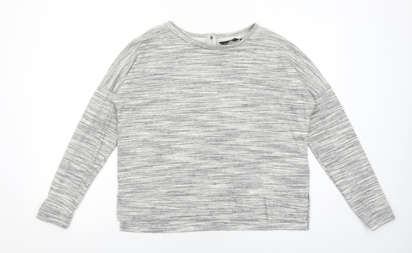 New Look Womens Grey Polyester Pullover Sweatshirt Size 10 Zip
