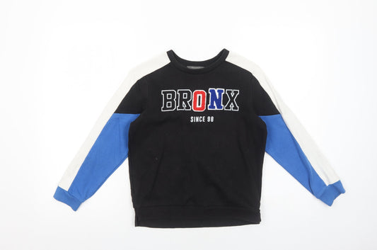 Primark Boys Black Cotton Pullover Sweatshirt Size 9-10 Years Pullover - Bronx