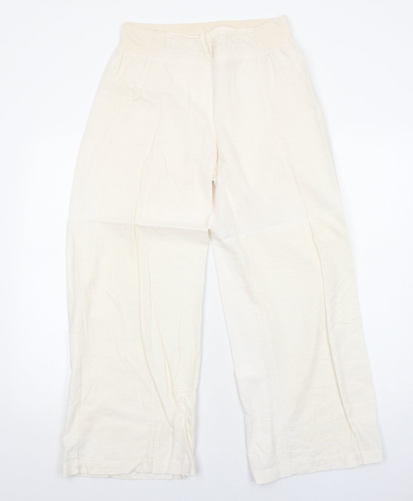 Preworn Womens Ivory Linen Trousers Size XL Regular