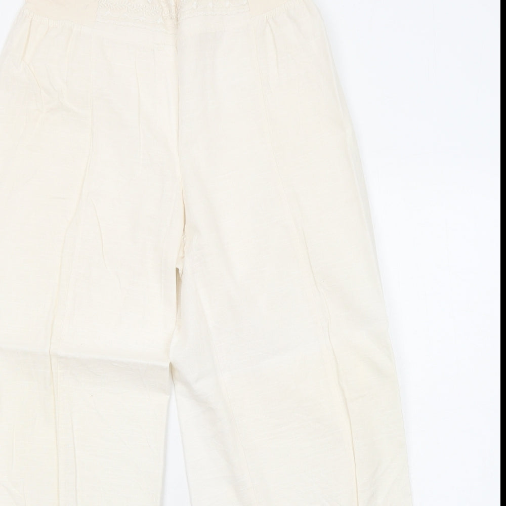 Preworn Womens Ivory Linen Trousers Size XL Regular