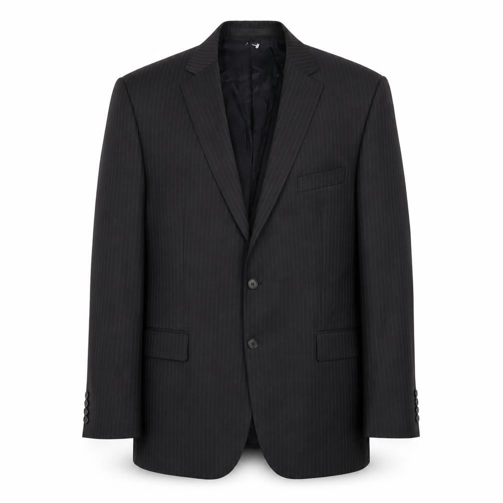 Marks and Spencer Mens Black Striped Wool Jacket Suit Jacket Size 44 Regular