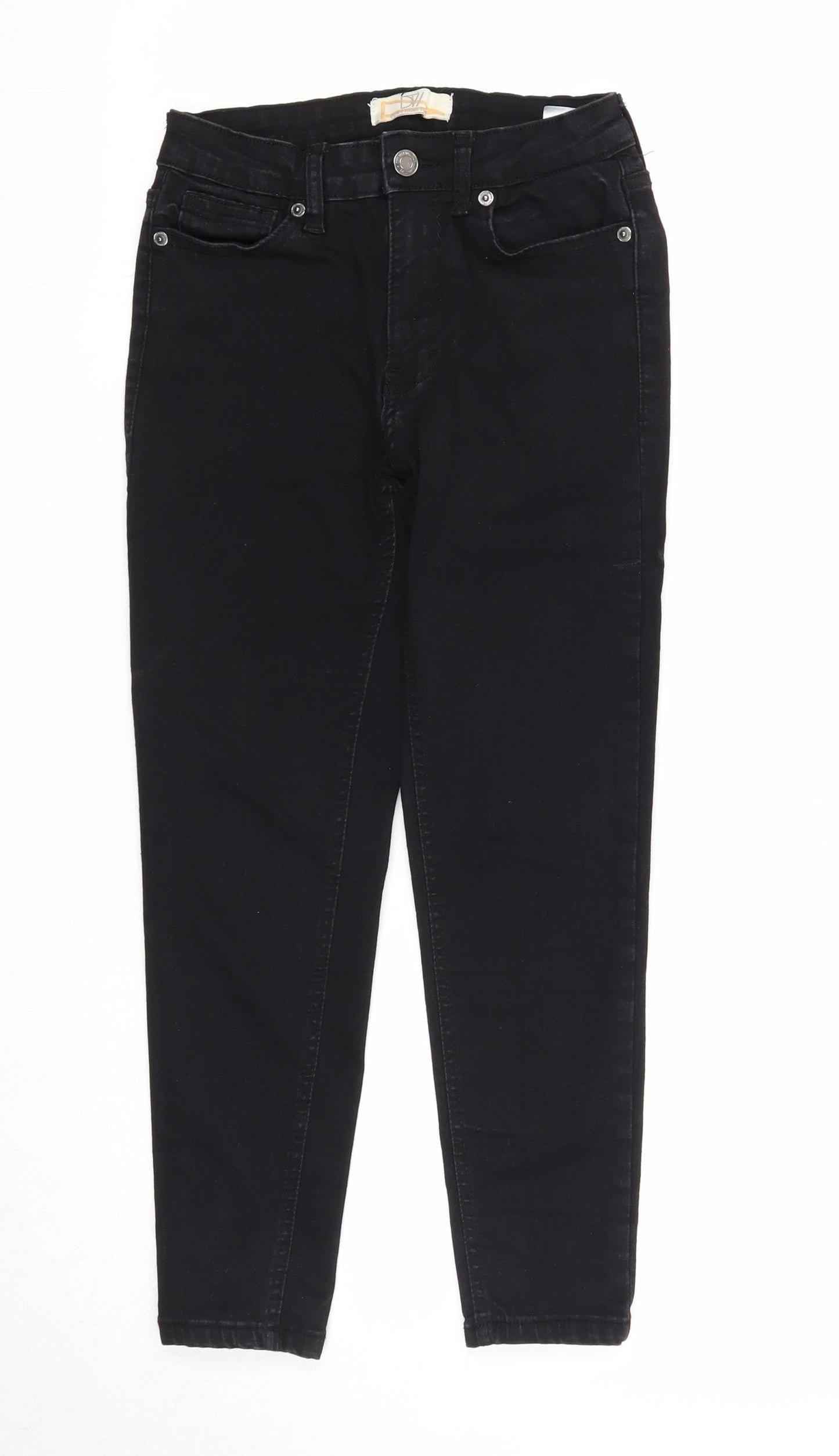 Don't Think Twice Womens Black Cotton Skinny Jeans Size 6 Regular Zip - Waist 22 inches