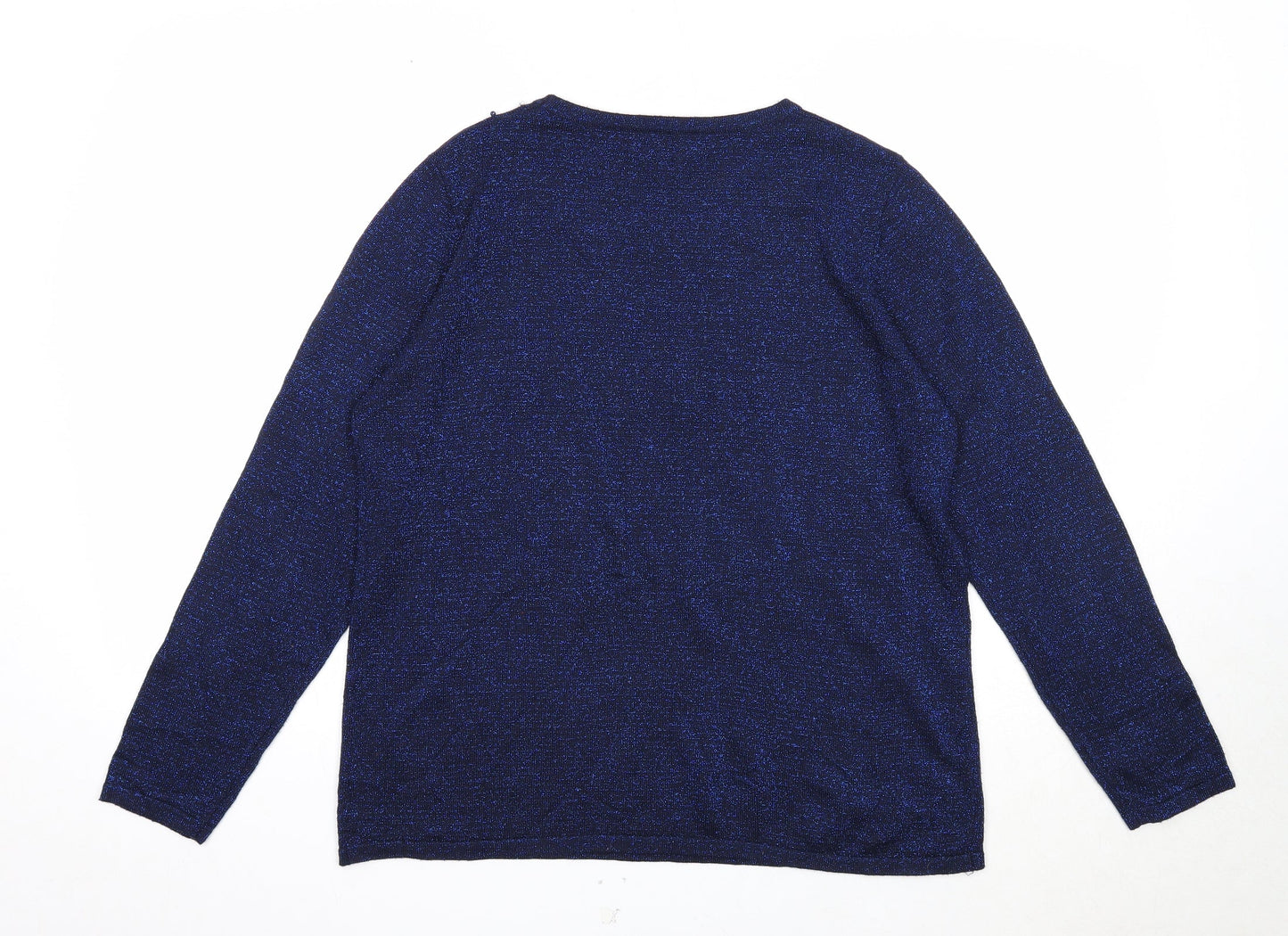 Bonmarché Womens Blue Roll Neck Acrylic Pullover Jumper Size M