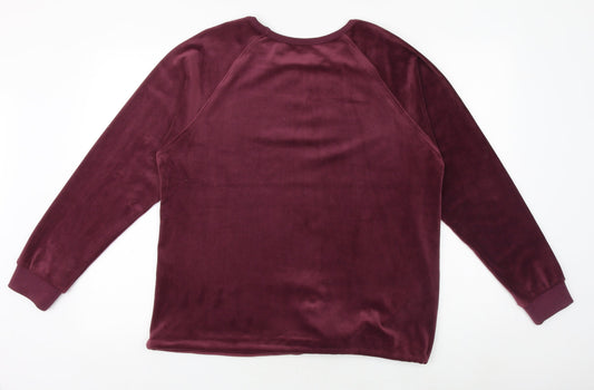 Classics Womens Purple Polyester Pullover Sweatshirt Size 14 Pullover - Drawstring Hem
