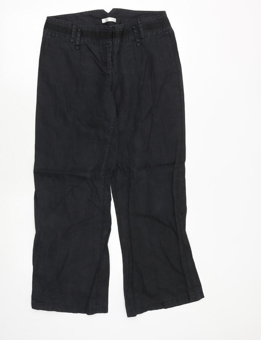Promod Womens Black Polyester Trousers Size 34 in Regular Zip