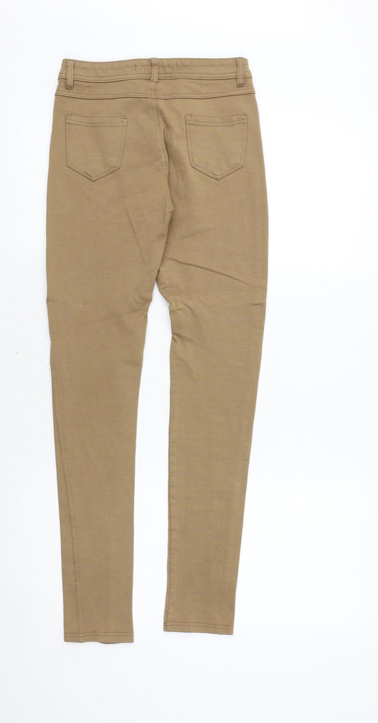 Vs. Miss Girls Brown Polyester Skinny Jeans Size M Regular Zip