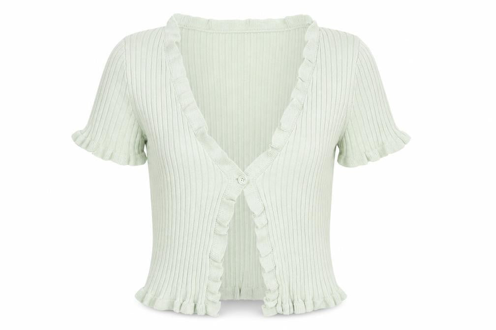 H&M Womens Green V-Neck Acrylic Cardigan Jumper Size M