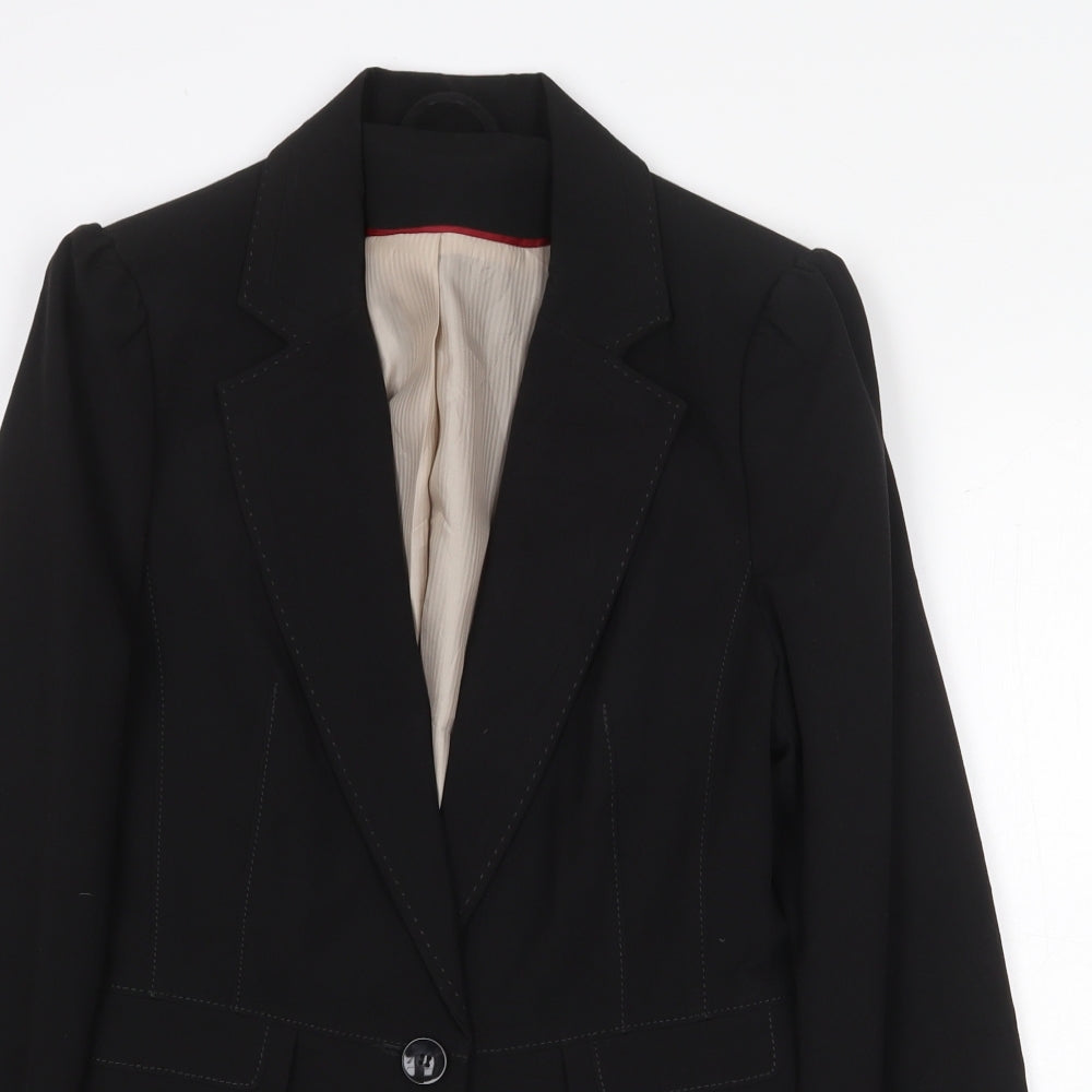 New Look Womens Black Polyester Jacket Blazer Size 12