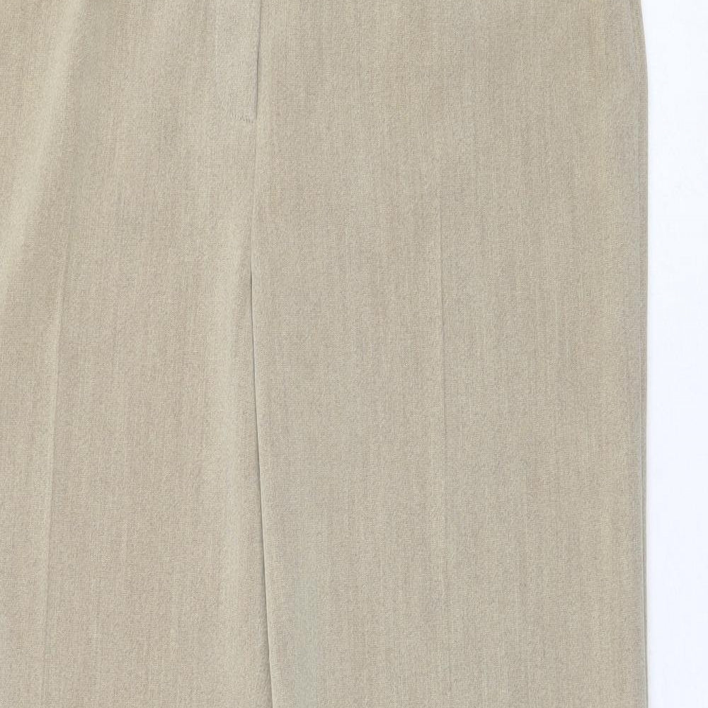 Alex & Co Womens Beige Polyester Trousers Size 14 Regular Zip