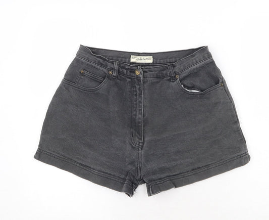 Denim Clothing Company Womens Grey Cotton Mom Shorts Size 30 in Regular Zip