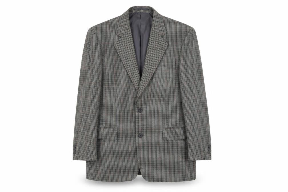 Essentials Mens Grey Geometric Polyester Jacket Blazer Size 44 Regular