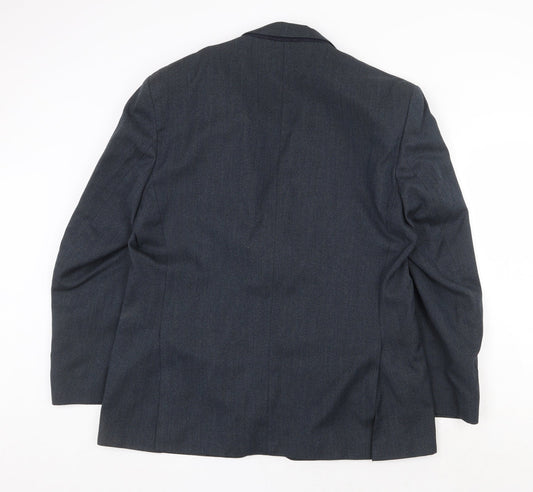 Scott International Mens Blue Wool Jacket Suit Jacket Size 44 Regular