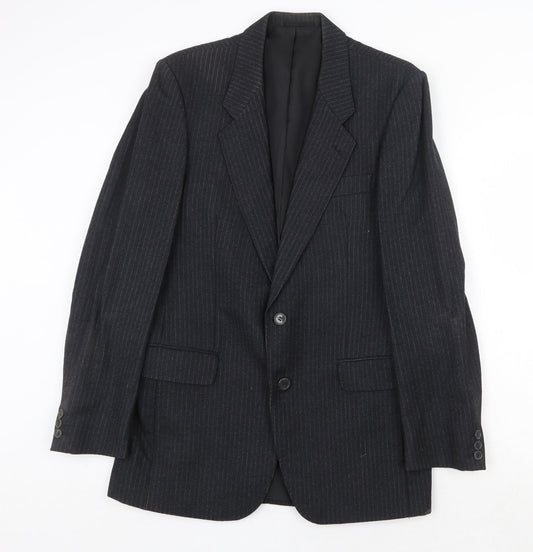 Mr Harry Mens Grey Striped Wool Jacket Suit Jacket Size 40 Regular