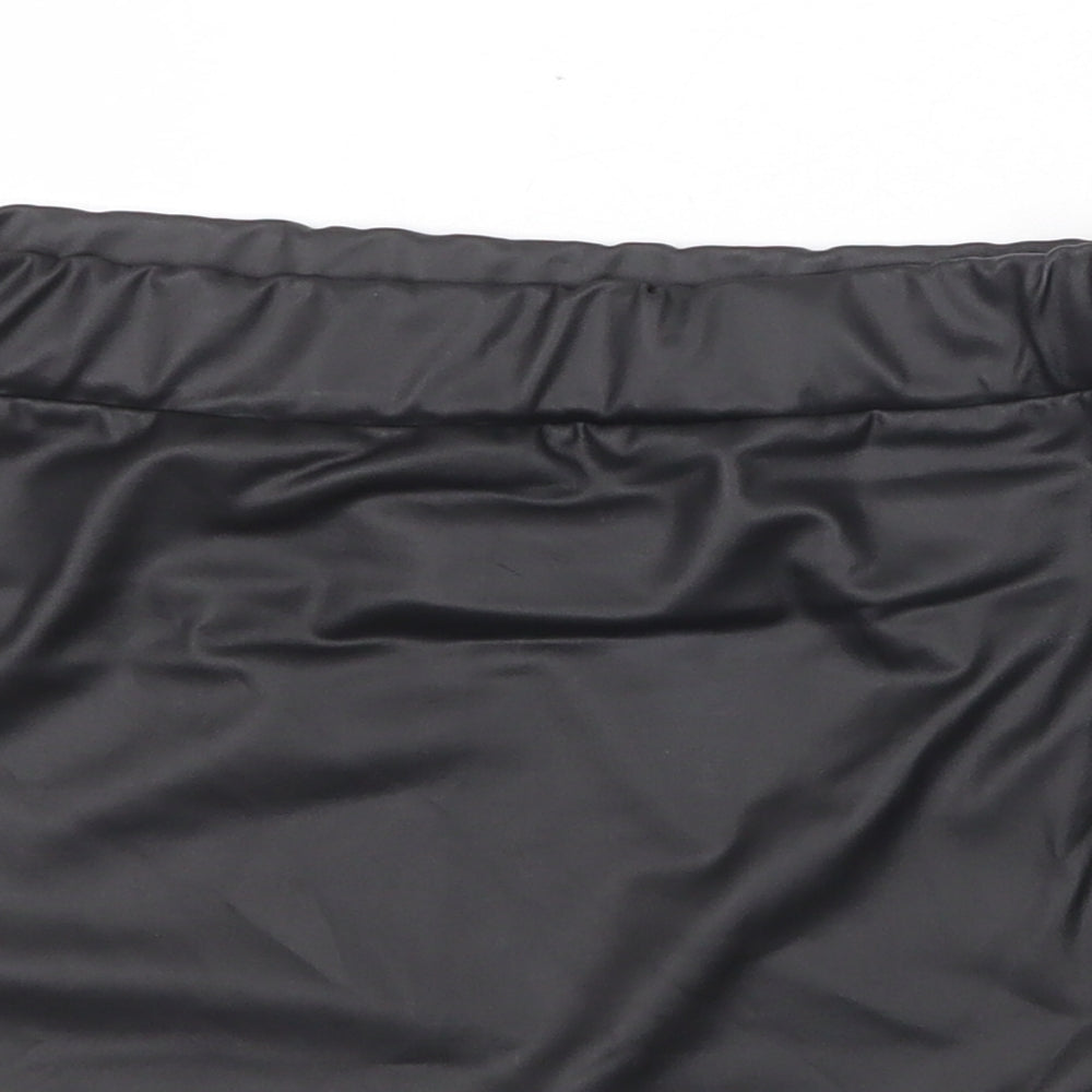 Boohoo Womens Black Polyester A-Line Skirt Size 6