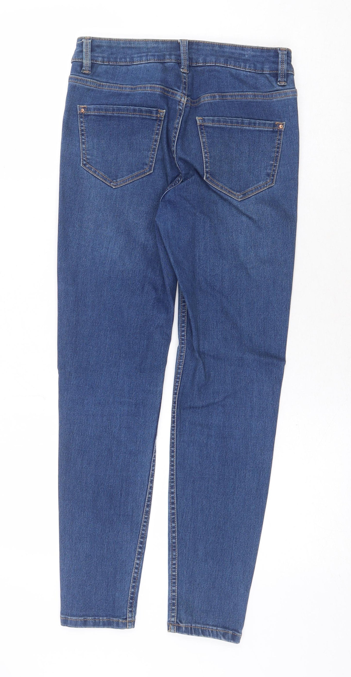Preworn Womens Blue Cotton Skinny Jeans Size 28 in Regular Zip
