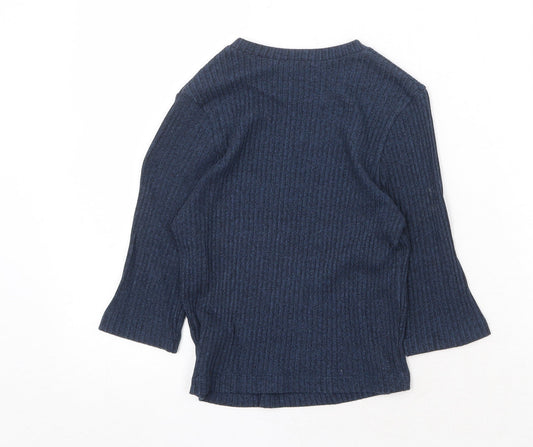 ASOS Womens Blue Round Neck Cotton Pullover Jumper Size 10 Pullover - Ribbed