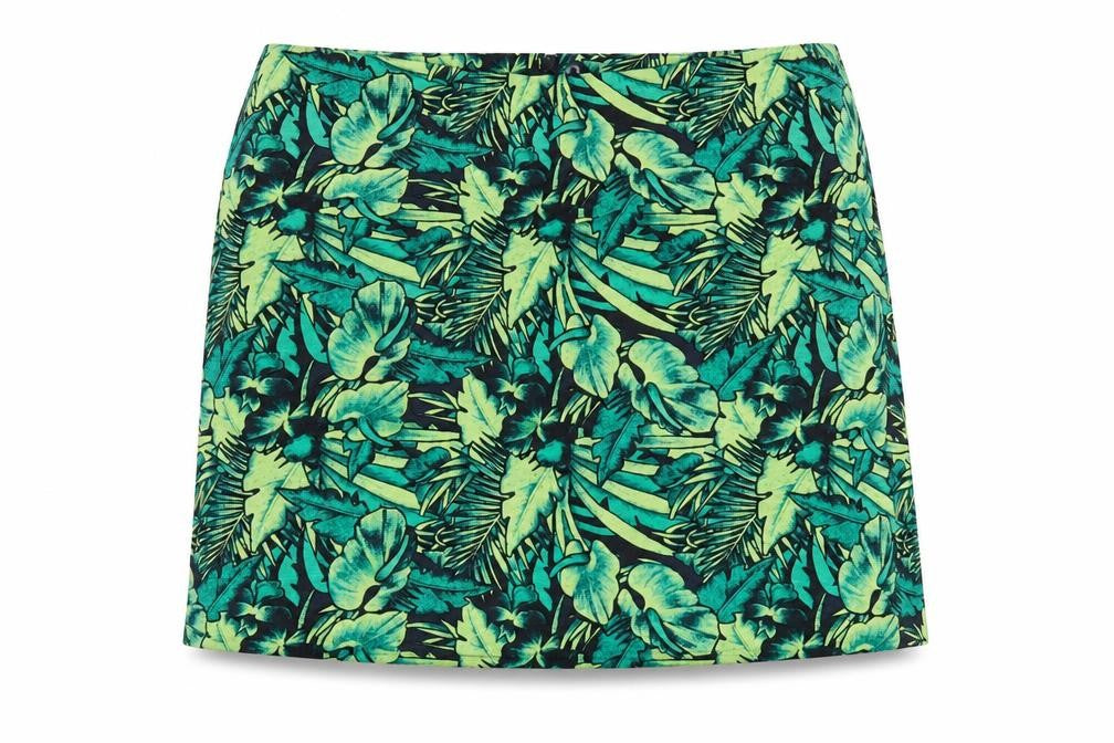 Divided by H&M Womens Green Floral Cotton A-Line Skirt Size 10 Zip