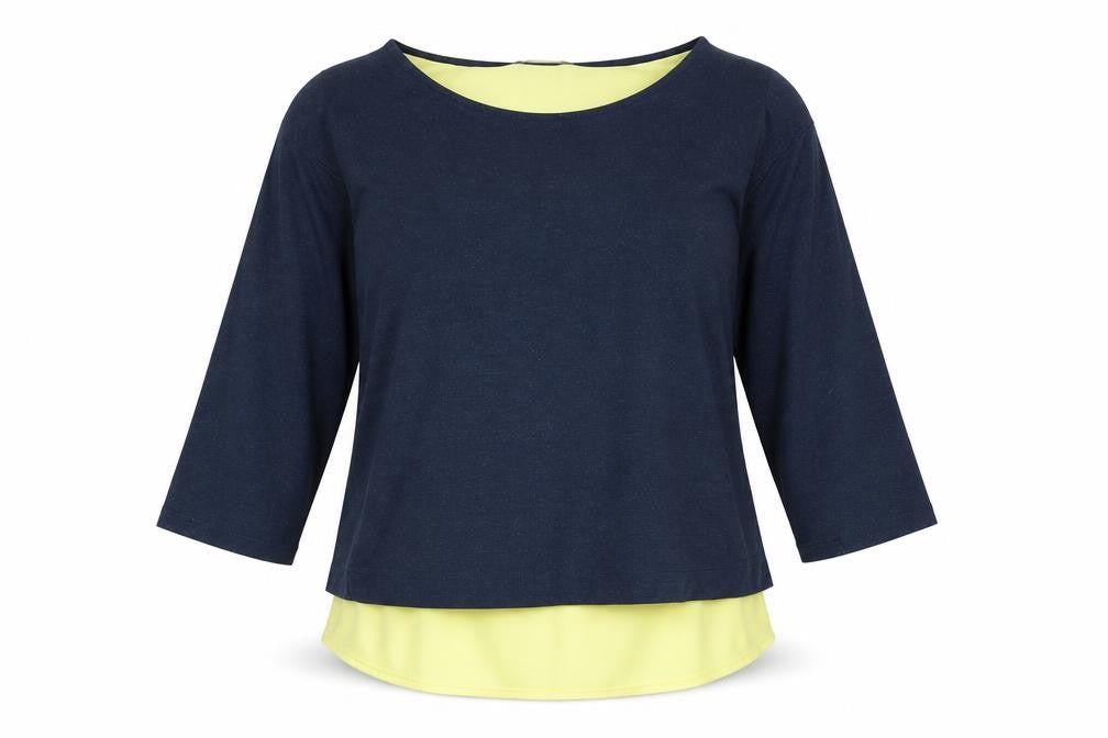 Marks and Spencer Womens Blue Viscose Basic Blouse Size 8 Boat Neck - Layered