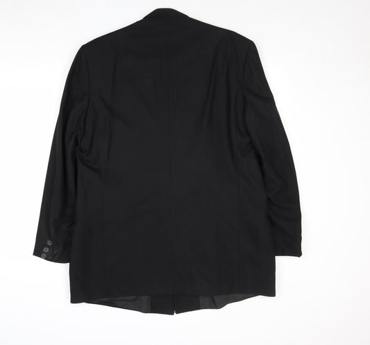 BHS Mens Black Polyester Jacket Blazer Size 42 Regular