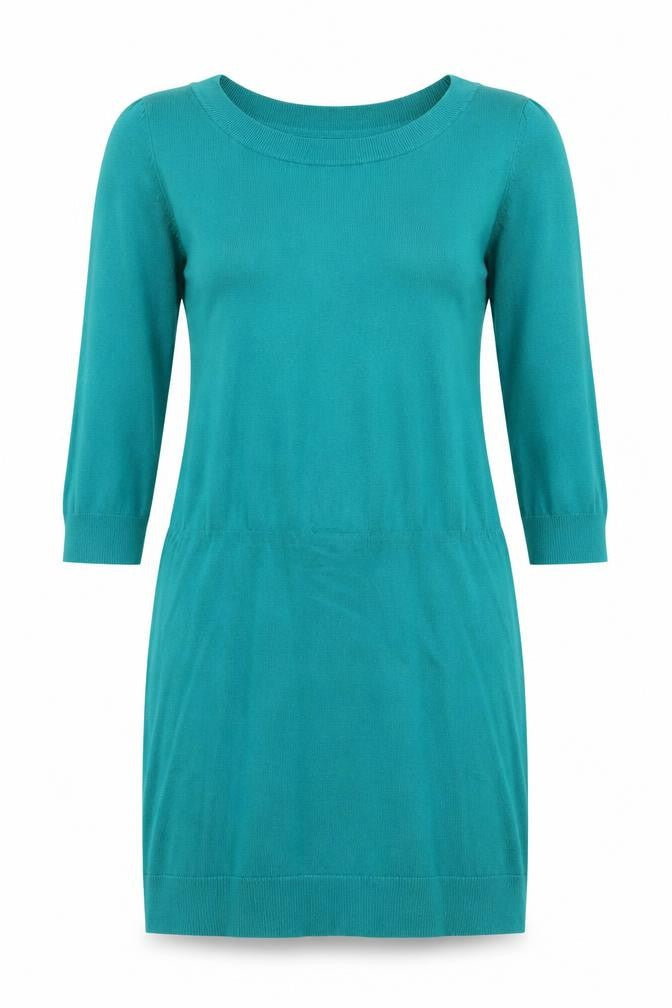 H&M Womens Green Round Neck Viscose Tunic Jumper Size M