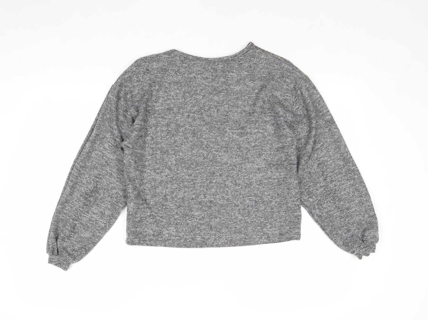 New Look Womens Grey Round Neck Polyester Pullover Jumper Size S