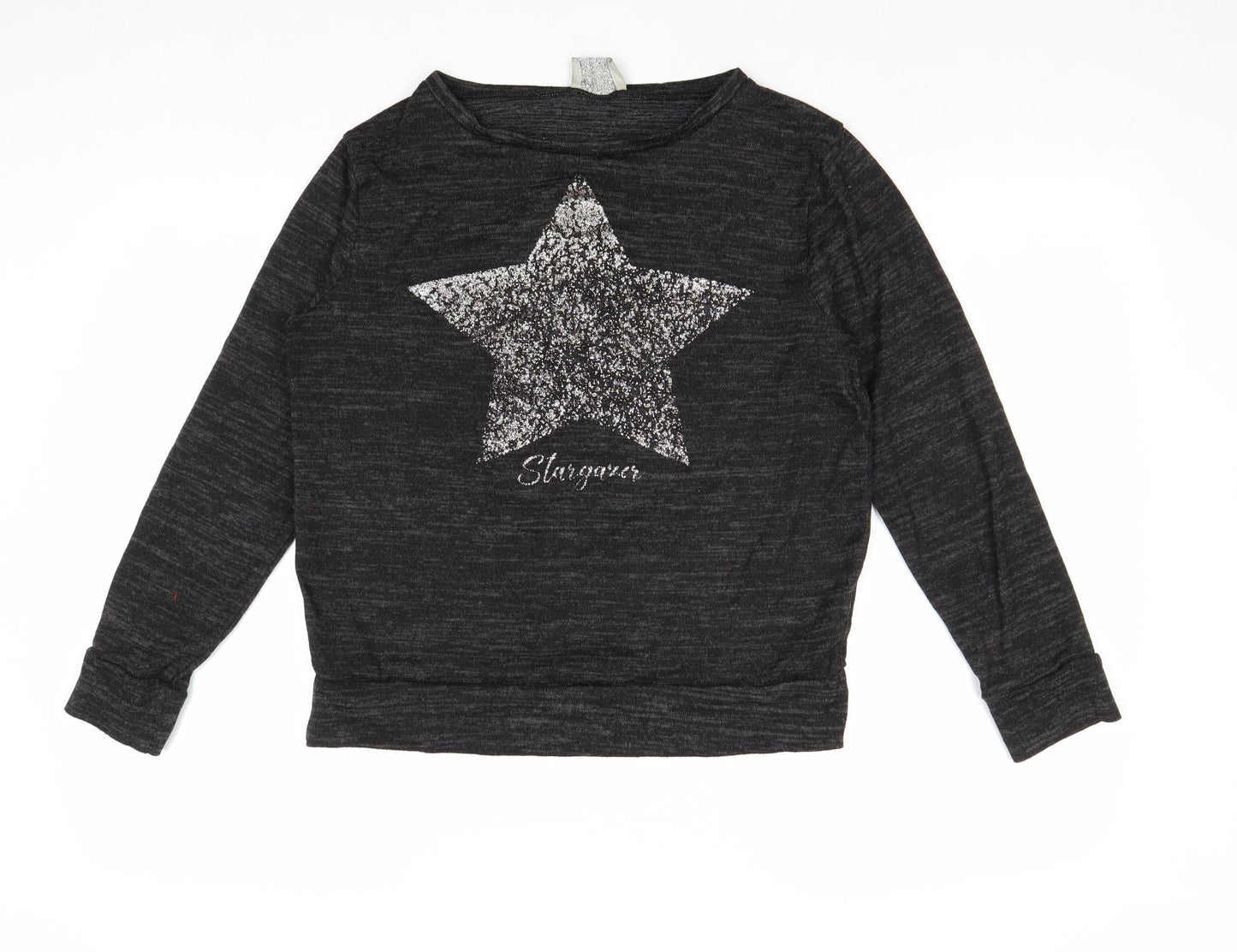 Matalan Womens Black Round Neck Polyester Pullover Jumper Size S - Stargaze