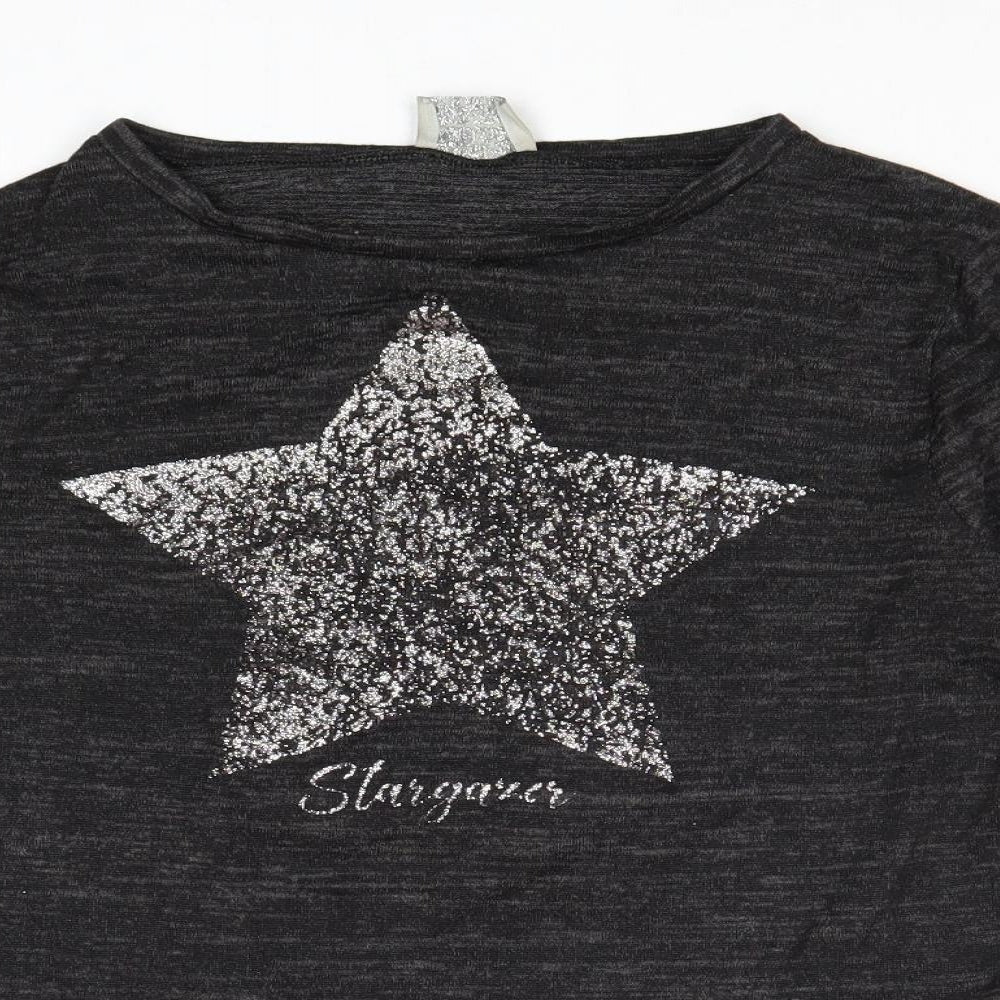 Matalan Womens Black Round Neck Polyester Pullover Jumper Size S - Stargaze