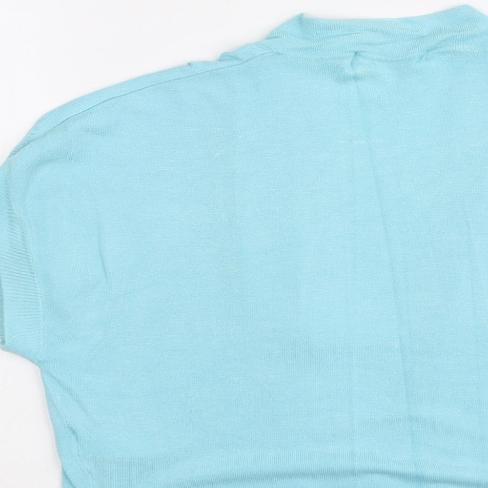 Marks and Spencer Womens Blue V-Neck Viscose Cardigan Jumper Size 14