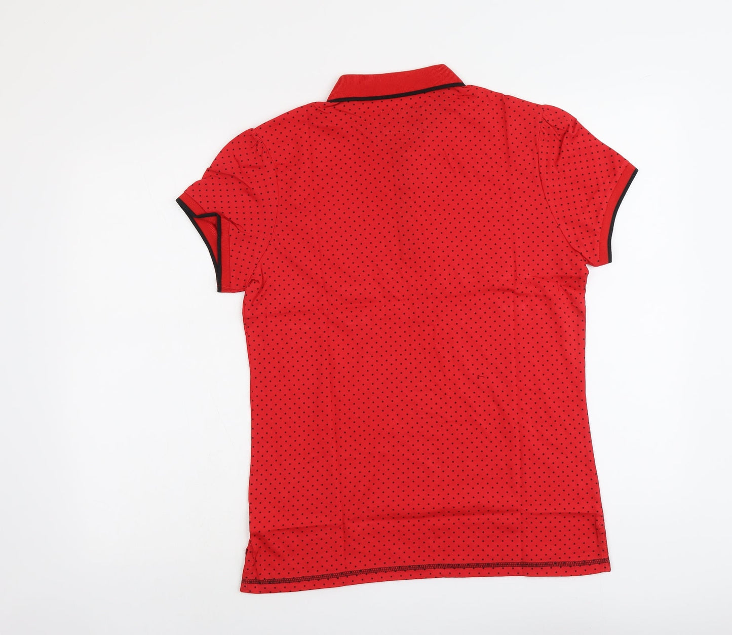 Cardiff City FC Womens Red Polka Dot Cotton Basic Polo Size L Collared - Cardiff City FC