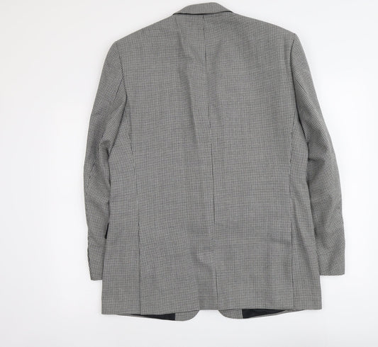 SCOTT Mens Black Geometric Polyester Jacket Blazer Size M Regular