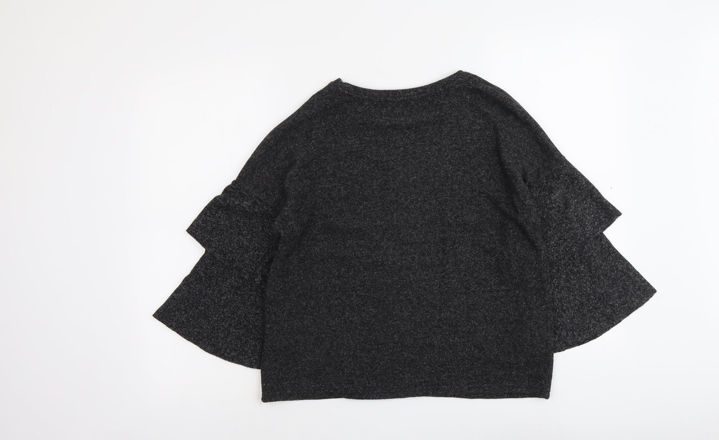 New Look Womens Grey Boat Neck Polyester Pullover Jumper Size S