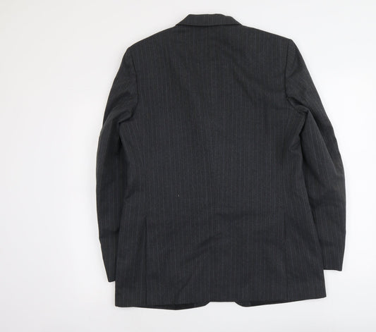 C&A Mens Grey Striped Wool Jacket Suit Jacket Size M Regular