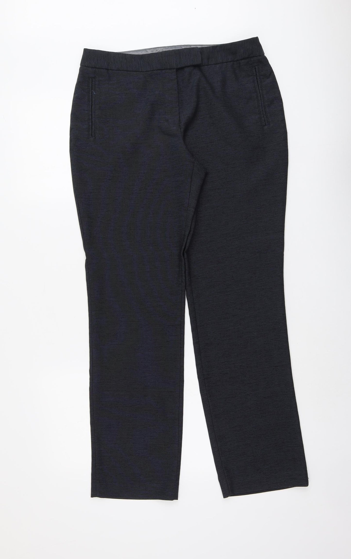 NEXT Womens Blue Polyester Dress Pants Trousers Size 12 L30 in Regular Button