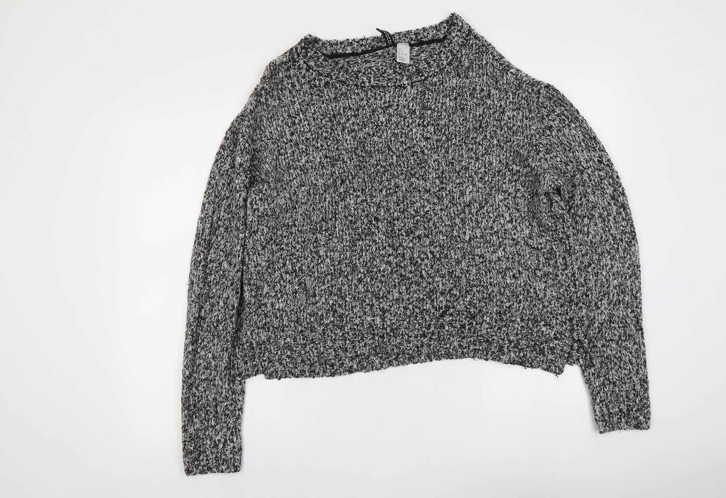 H&M Womens Grey Round Neck Acrylic Pullover Jumper Size L