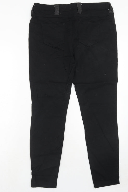 Preworn Womens Black Cotton Skinny Jeans Size 12 Regular