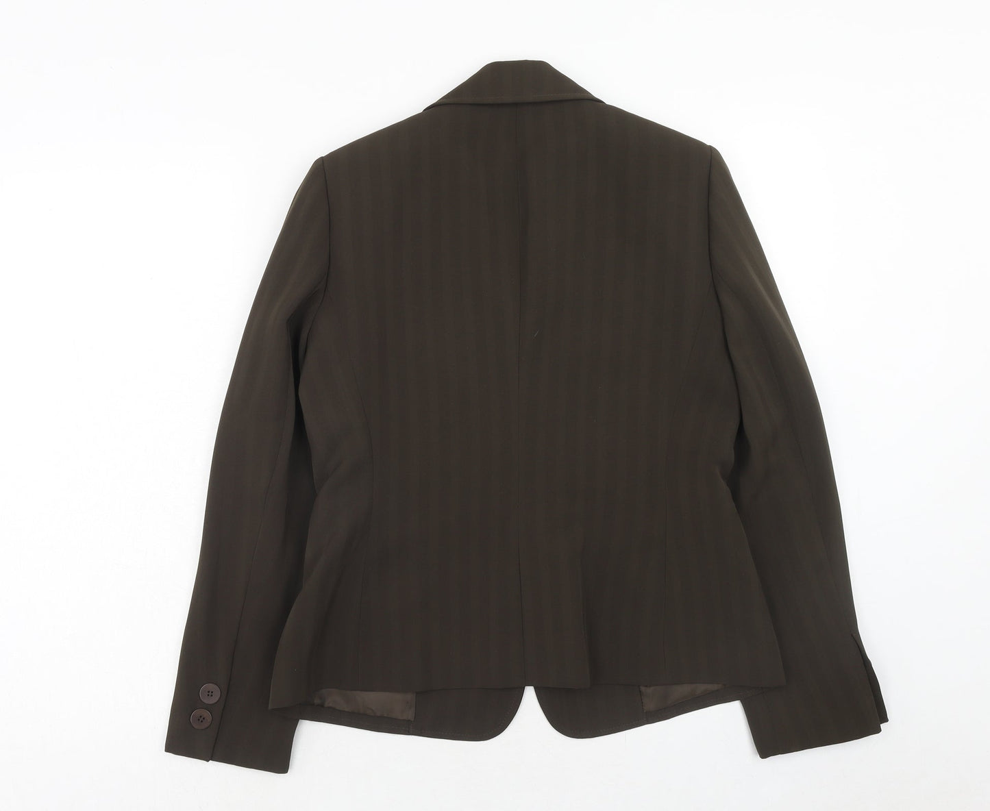 Kasper Womens Brown Striped Polyester Jacket Suit Jacket Size 6