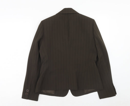 Kasper Womens Brown Striped Polyester Jacket Suit Jacket Size 6