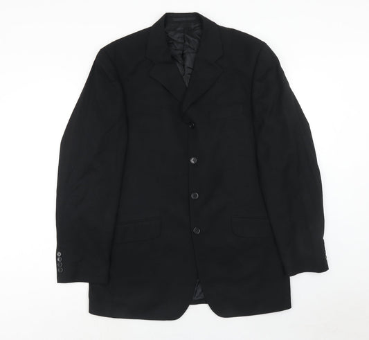 Daniel Grahame Mens Black Polyester Jacket Suit Jacket Size 40 Regular