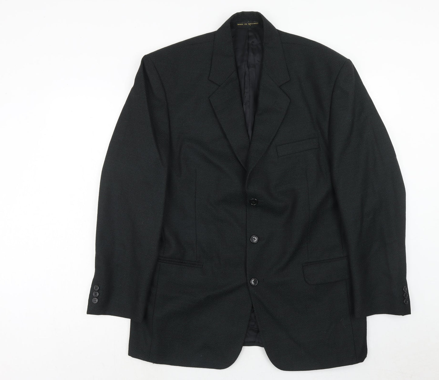 James Barry Mens Black Polyester Jacket Suit Jacket Size 42 Regular