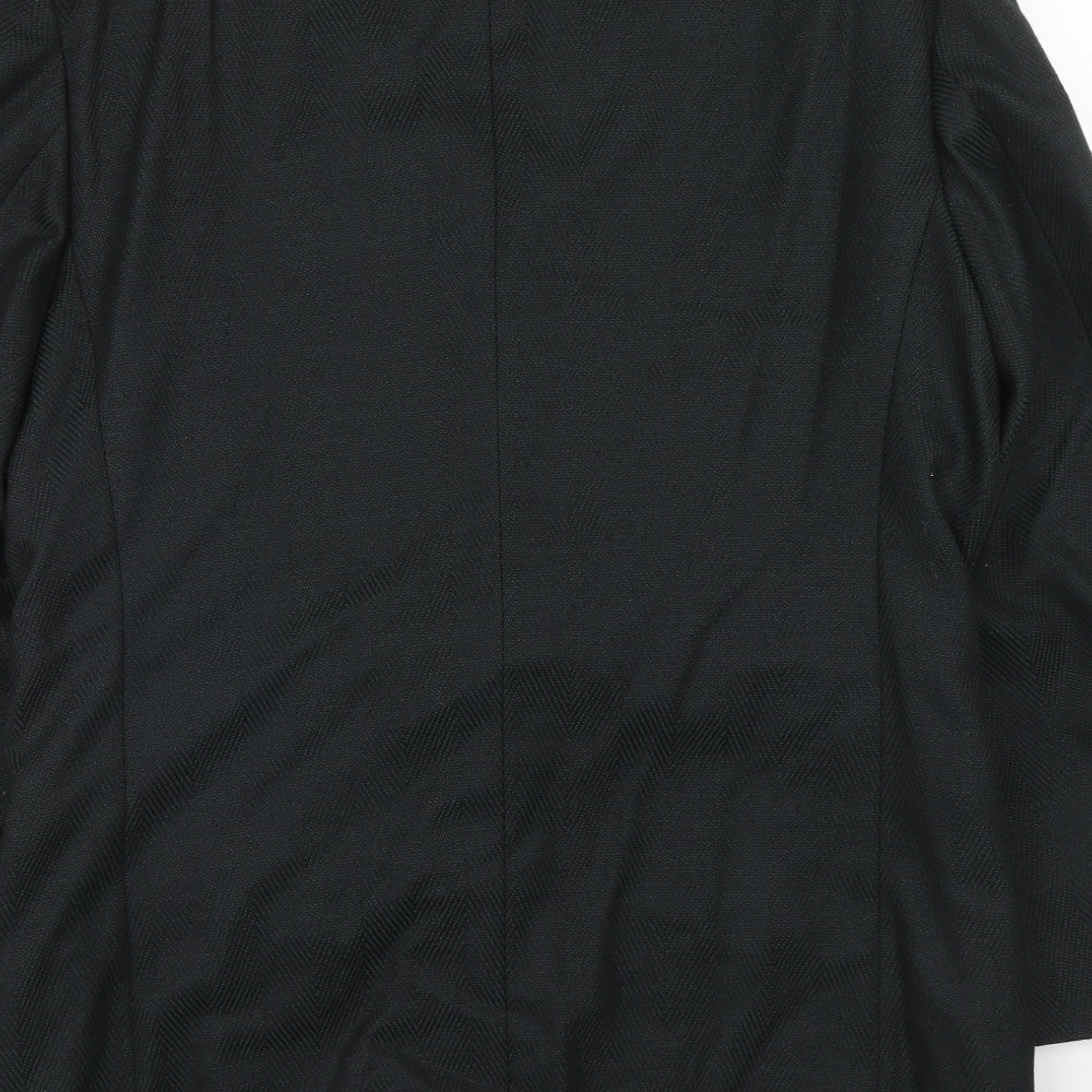 James Barry Mens Black Polyester Jacket Suit Jacket Size 42 Regular