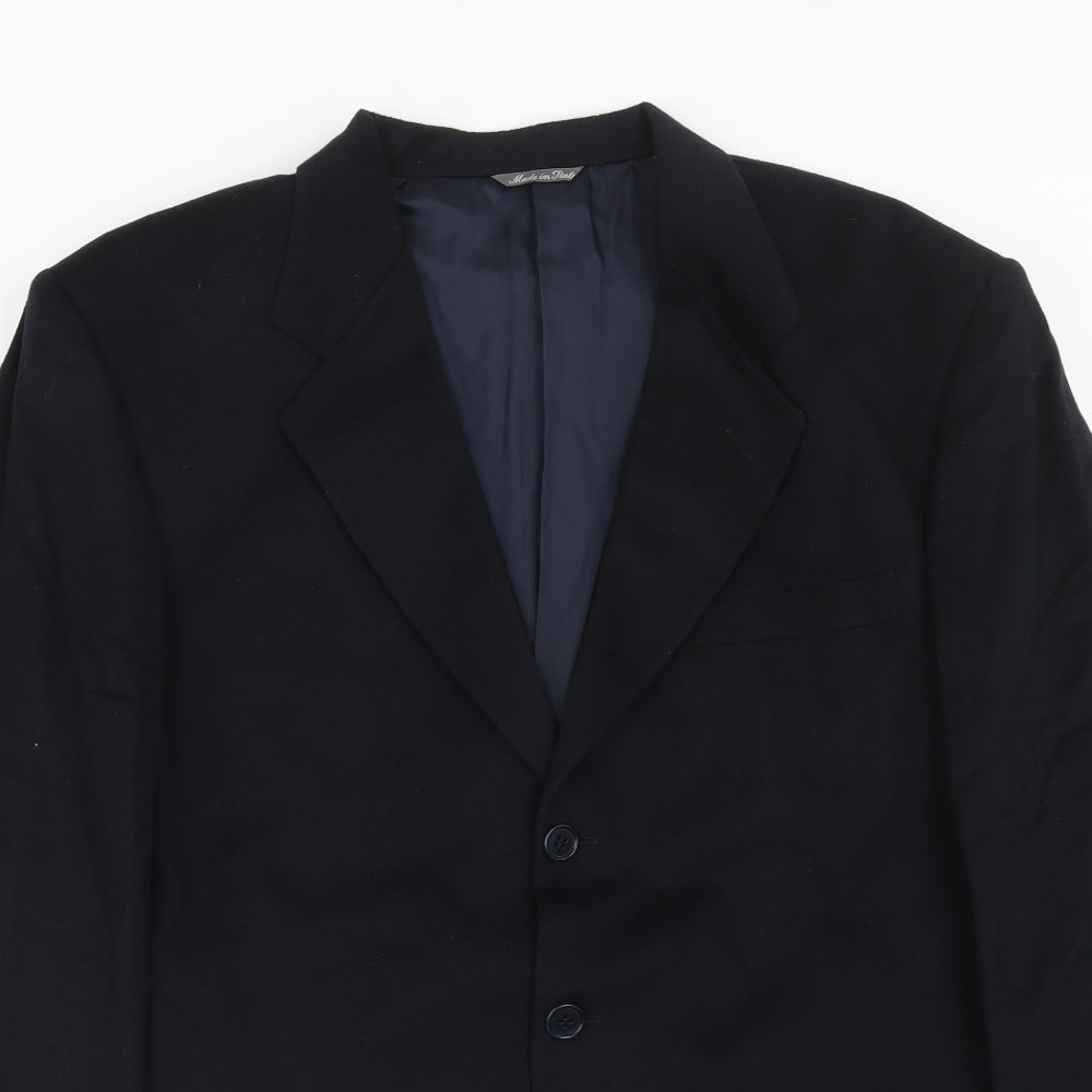 Massimo Livio Mens Blue Wool Jacket Suit Jacket Size 40 Regular
