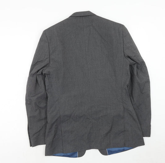Marks and Spencer Mens Grey Polyester Jacket Suit Jacket Size 38 Regular