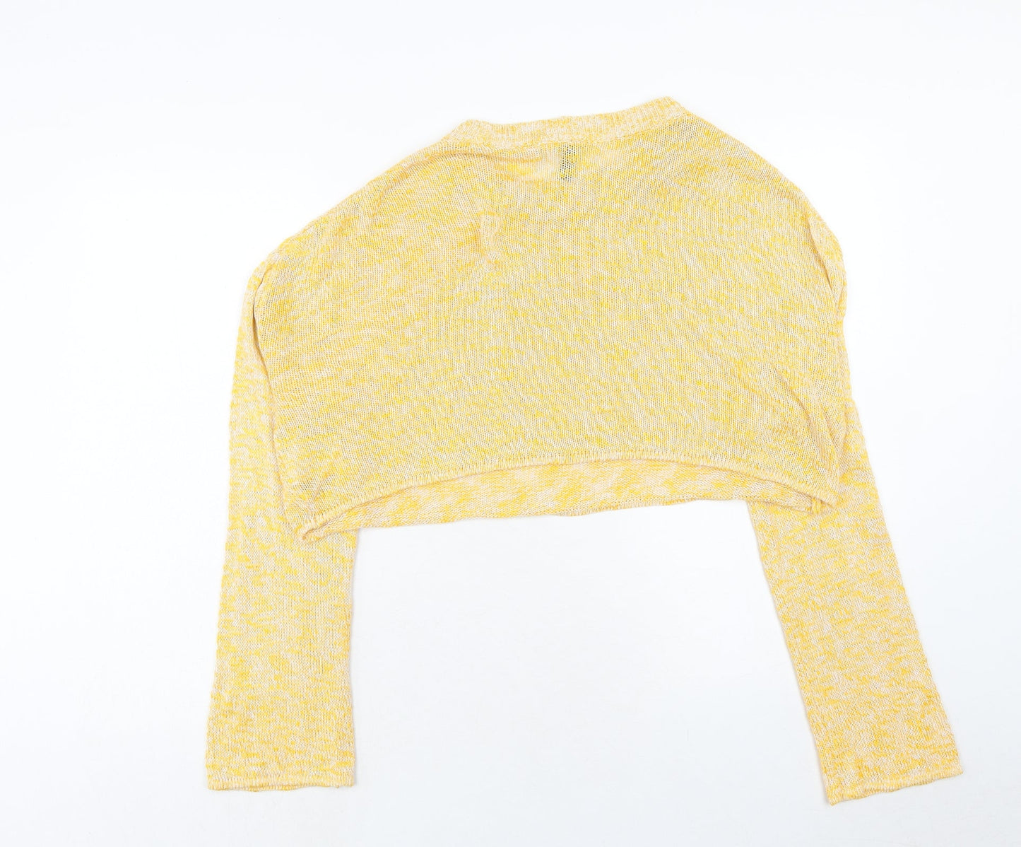 H&M Womens Yellow Round Neck Cotton Pullover Jumper Size S