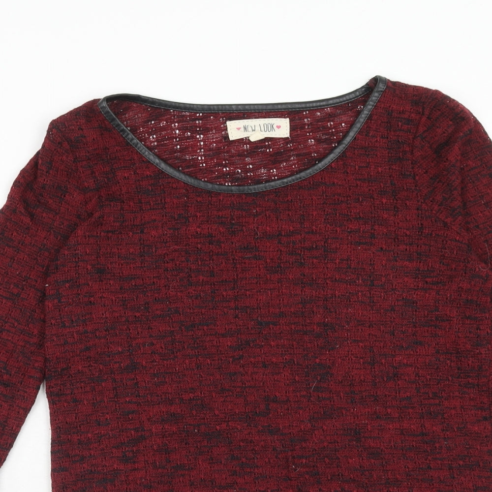 NEXT Womens Red Boat Neck Polyester Pullover Jumper Size 10